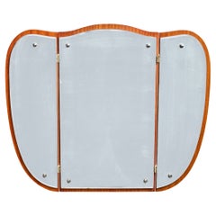 Swedish Designer, Wall Mirror, Teak, Metal, Sweden, 1950s