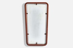 Specchio da parete di design svedese, Teak, Svezia, anni '50