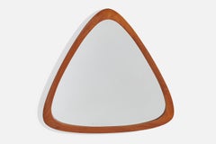 Specchio da parete di design svedese, Teak, Svezia, anni '1950