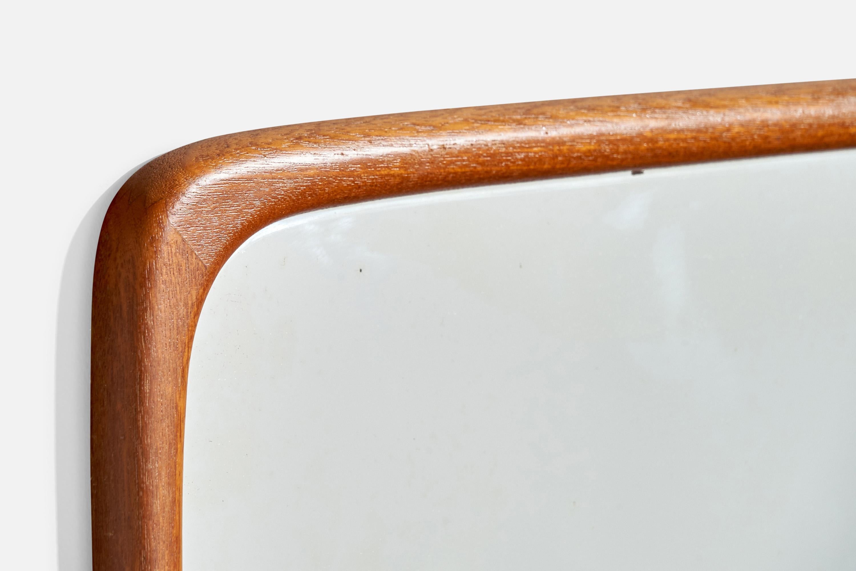 Swedish Designer, Wall Mirror, Teak, Sweden, 1950s In Good Condition For Sale In High Point, NC