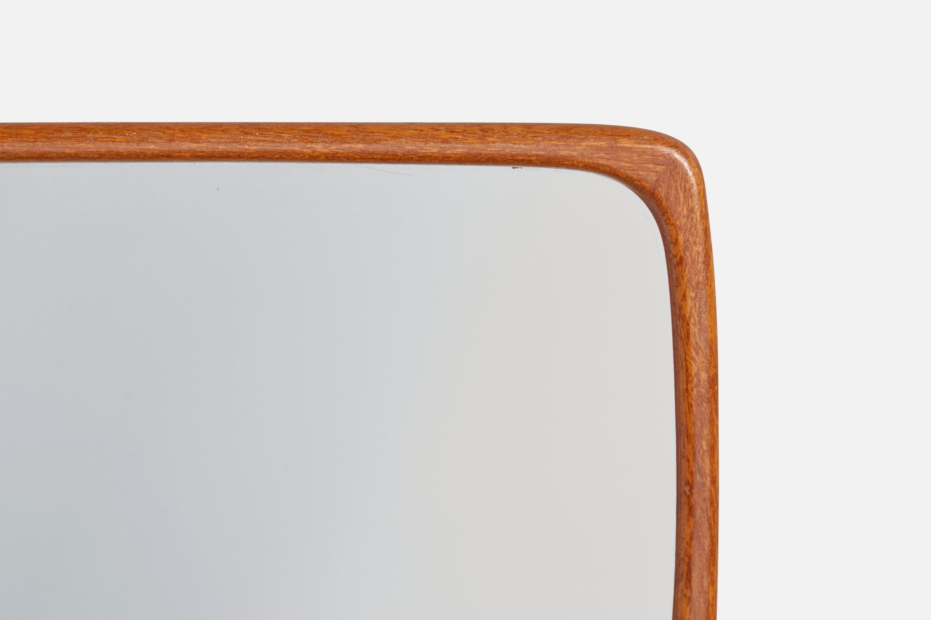 Mid-20th Century Swedish Designer, Wall Mirror, Teak, Sweden, 1950s For Sale
