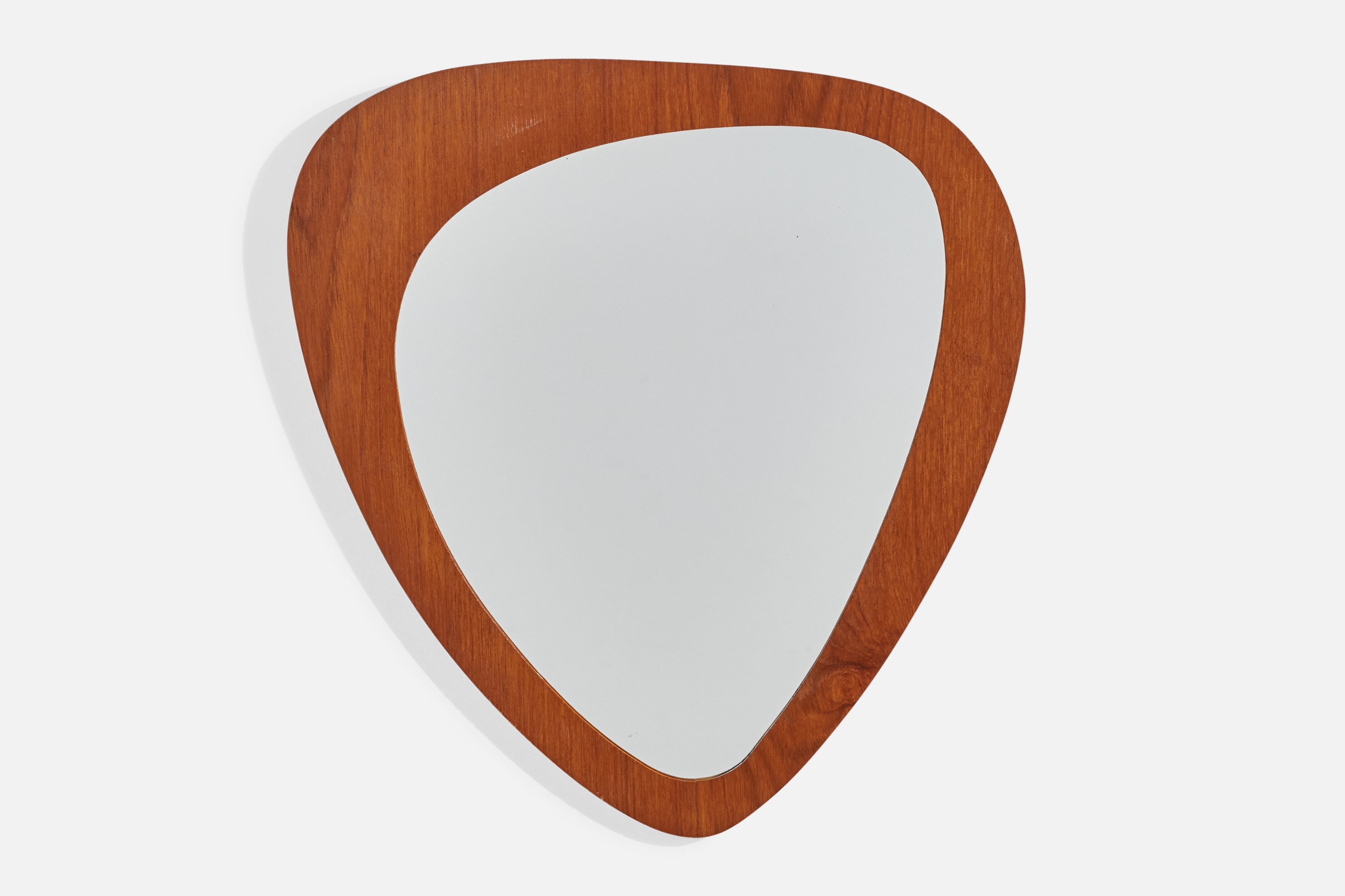 Swedish Designer, Wall Mirror, Teak, Sweden, 1950s