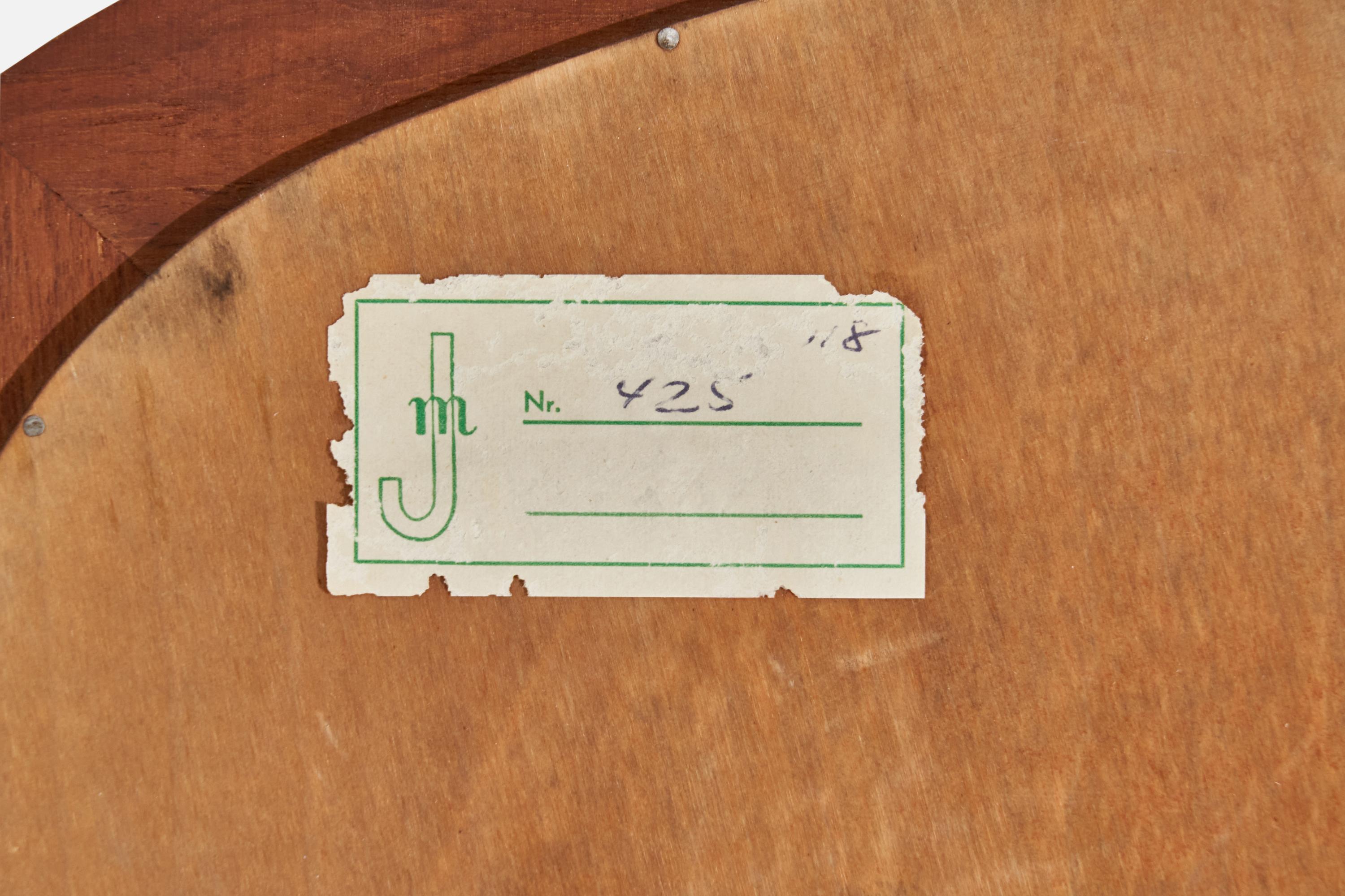 Designer suédois, miroir mural, teck, Suède, années 1960 en vente 1