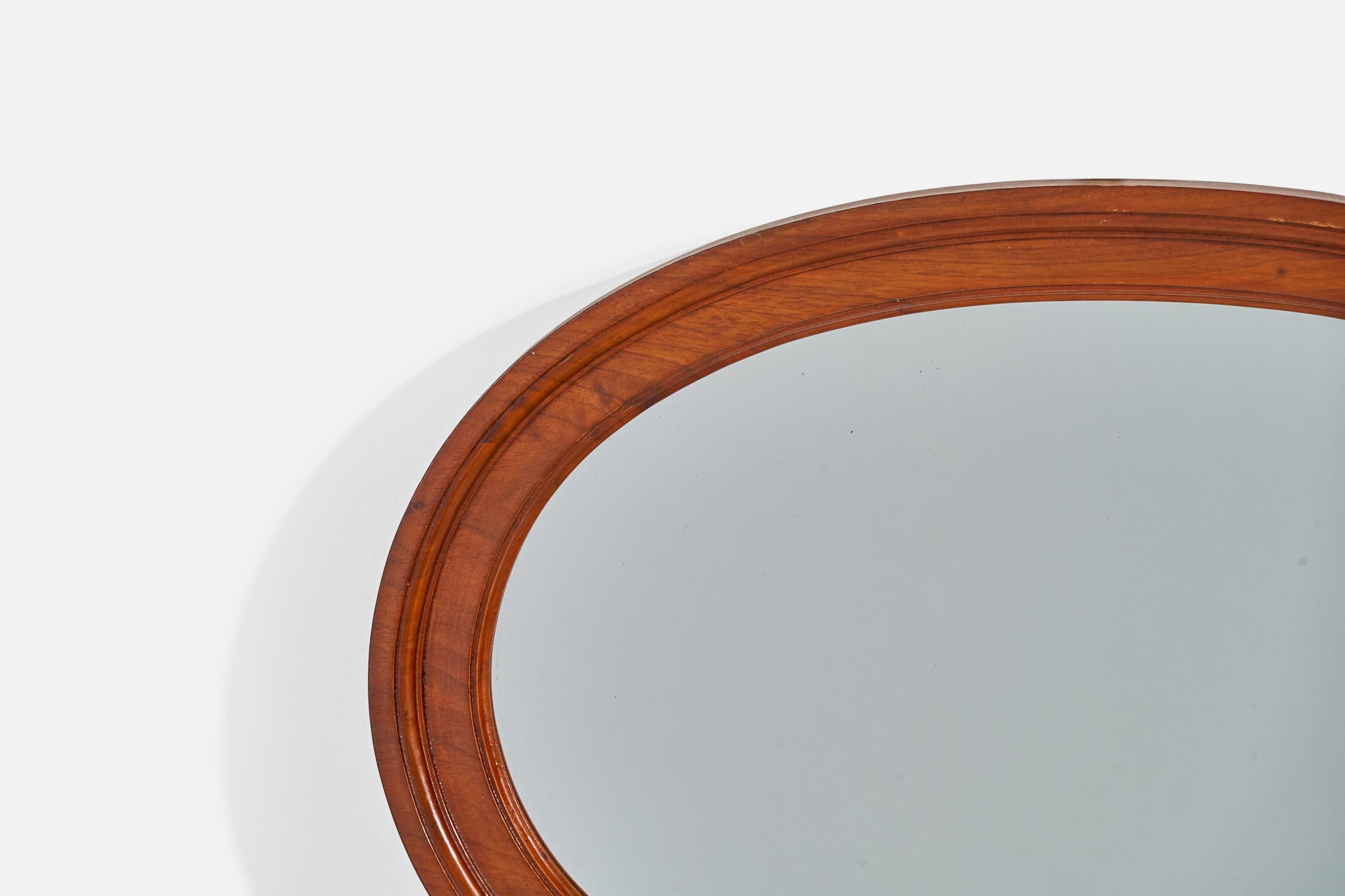 Swedish Designer, Wall Mirror, Walnut, Sweden, 1930s For Sale 1