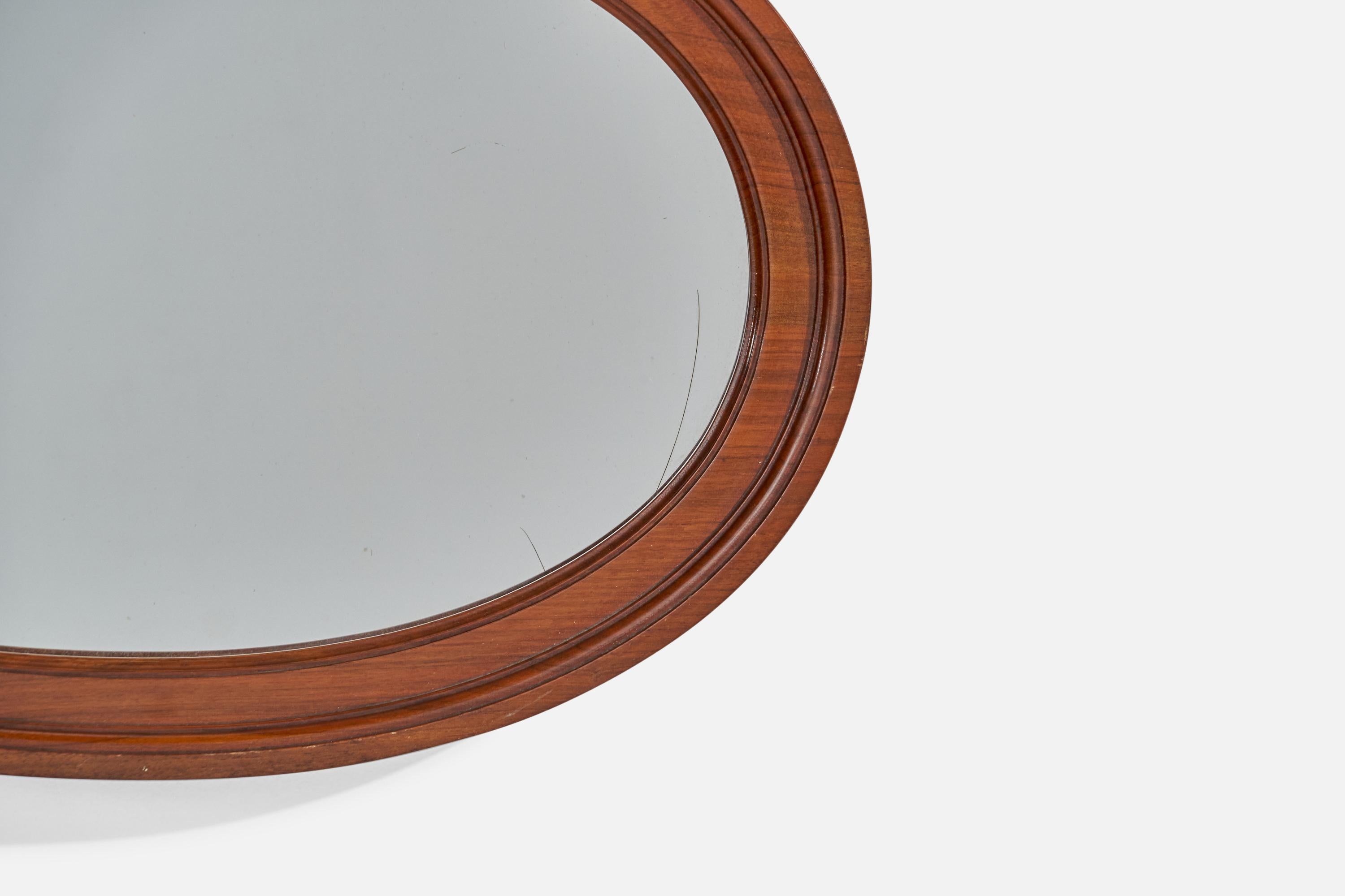 Swedish Designer, Wall Mirror, Walnut, Sweden, 1930s For Sale 2