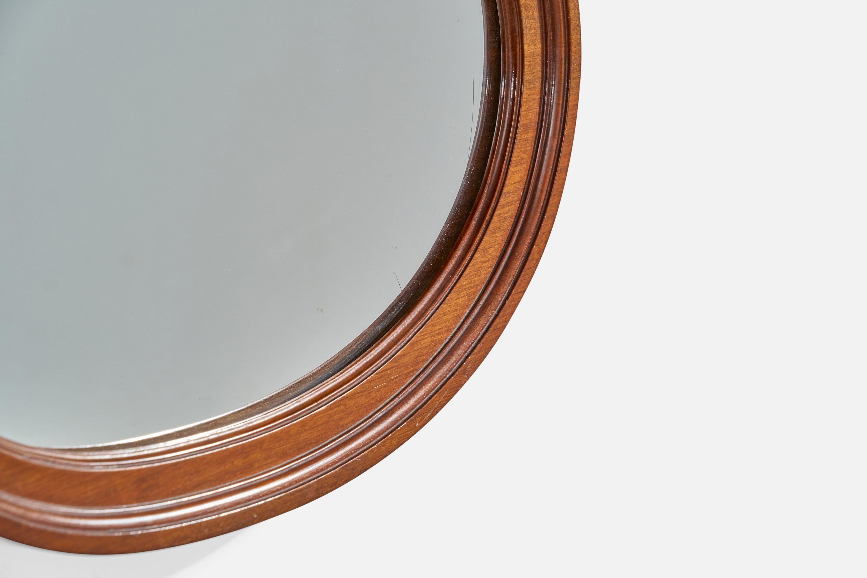 Swedish Designer, Wall Mirror, Walnut, Sweden, 1930s For Sale 3