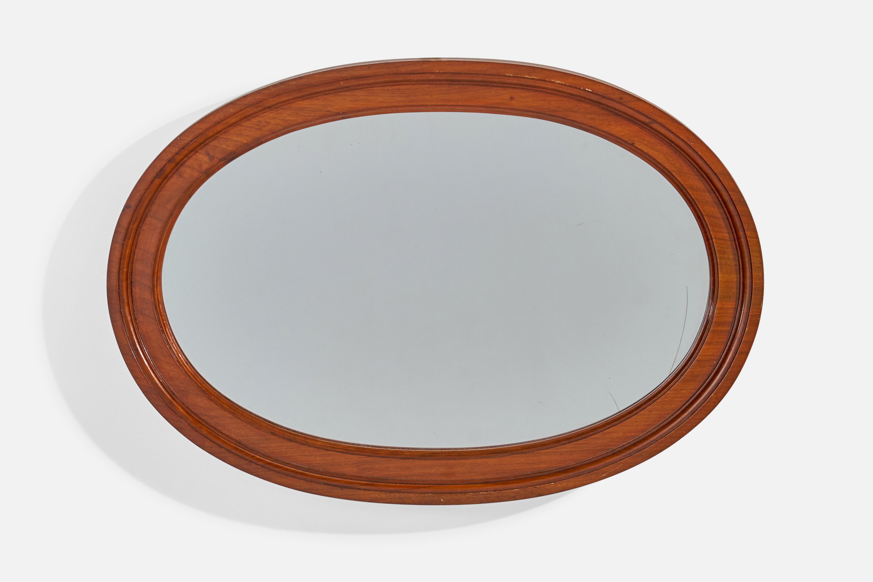 Swedish Designer, Wall Mirror, Walnut, Sweden, 1930s For Sale