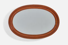 Vintage Swedish Designer, Wall Mirror, Walnut, Sweden, 1930s