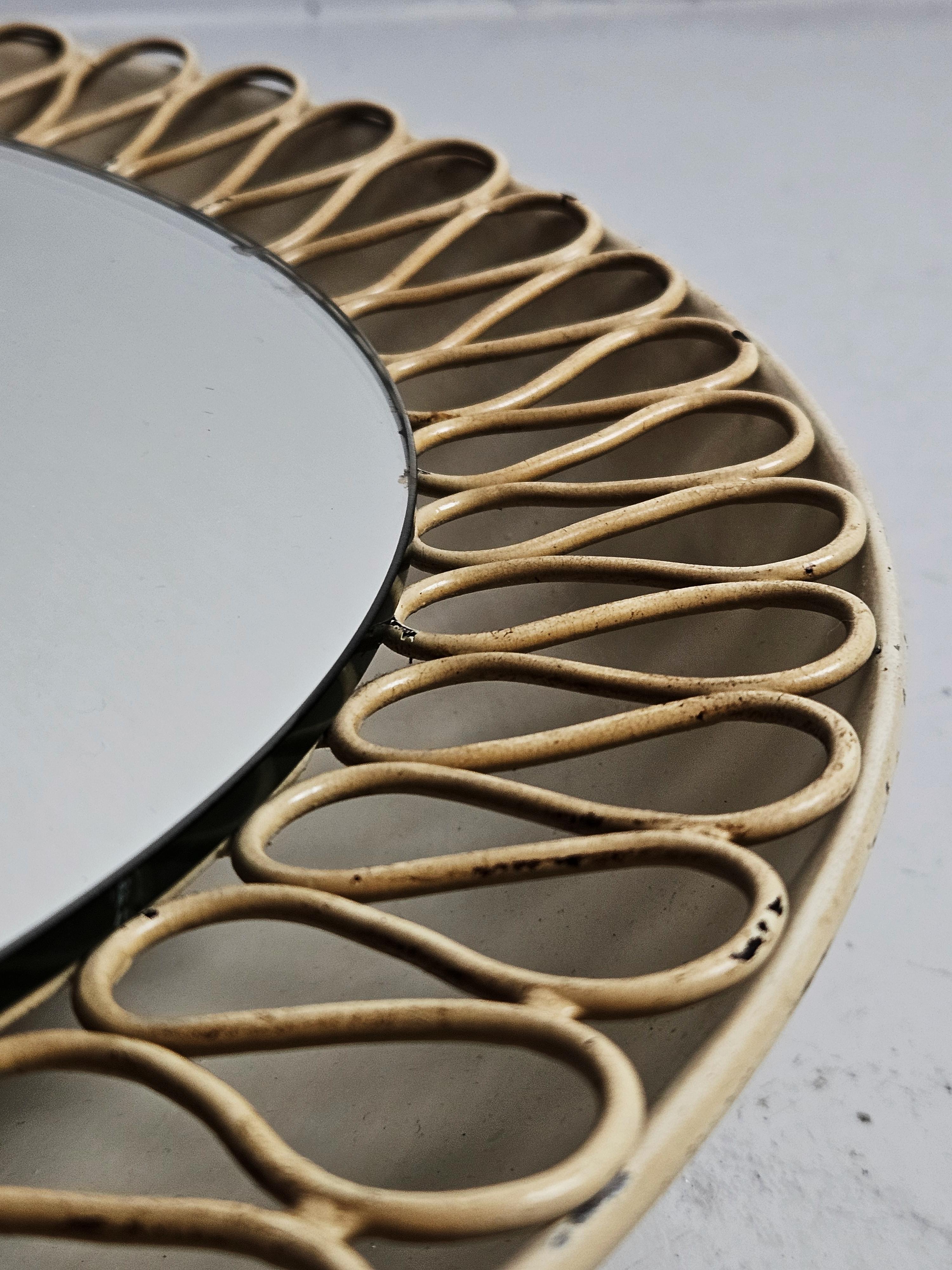 Swedish designer wall mirror with lighting, 1950s en vente 5