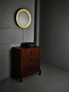 Swedish designer wall mirror with lighting, 1950s