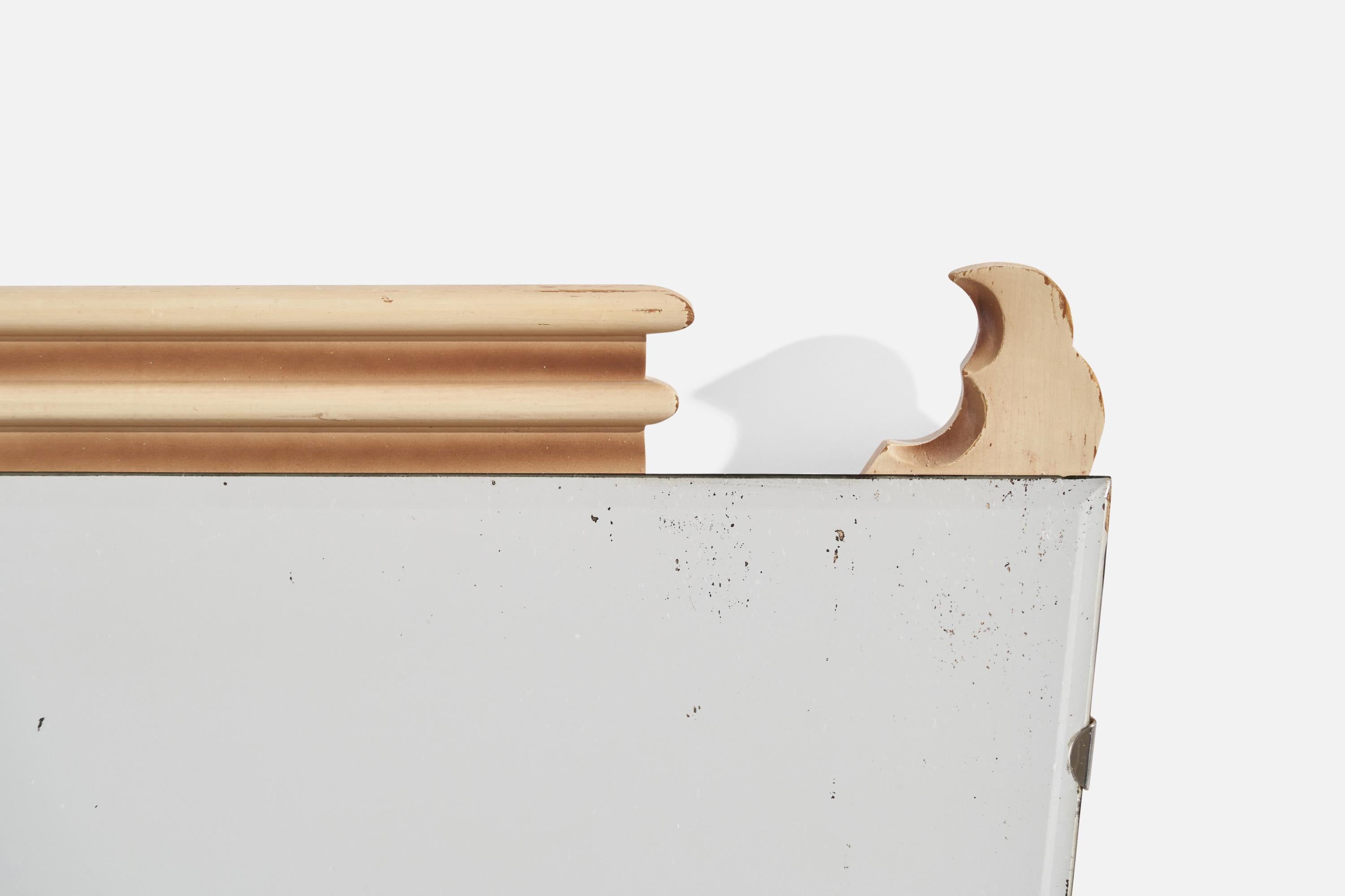 Swedish Designer, Wall Mirror, Wood, Metal, Sweden, 1930s For Sale 1