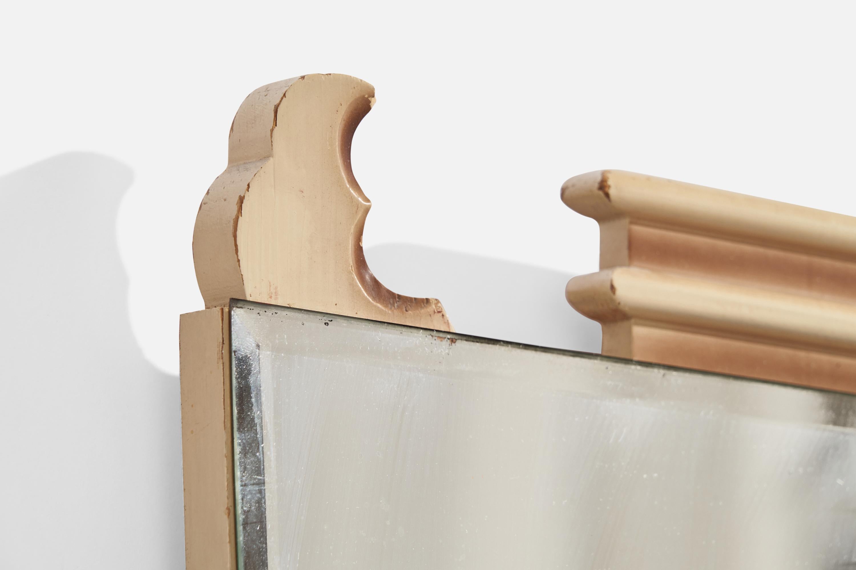 Swedish Designer, Wall Mirror, Wood, Metal, Sweden, 1930s For Sale 3