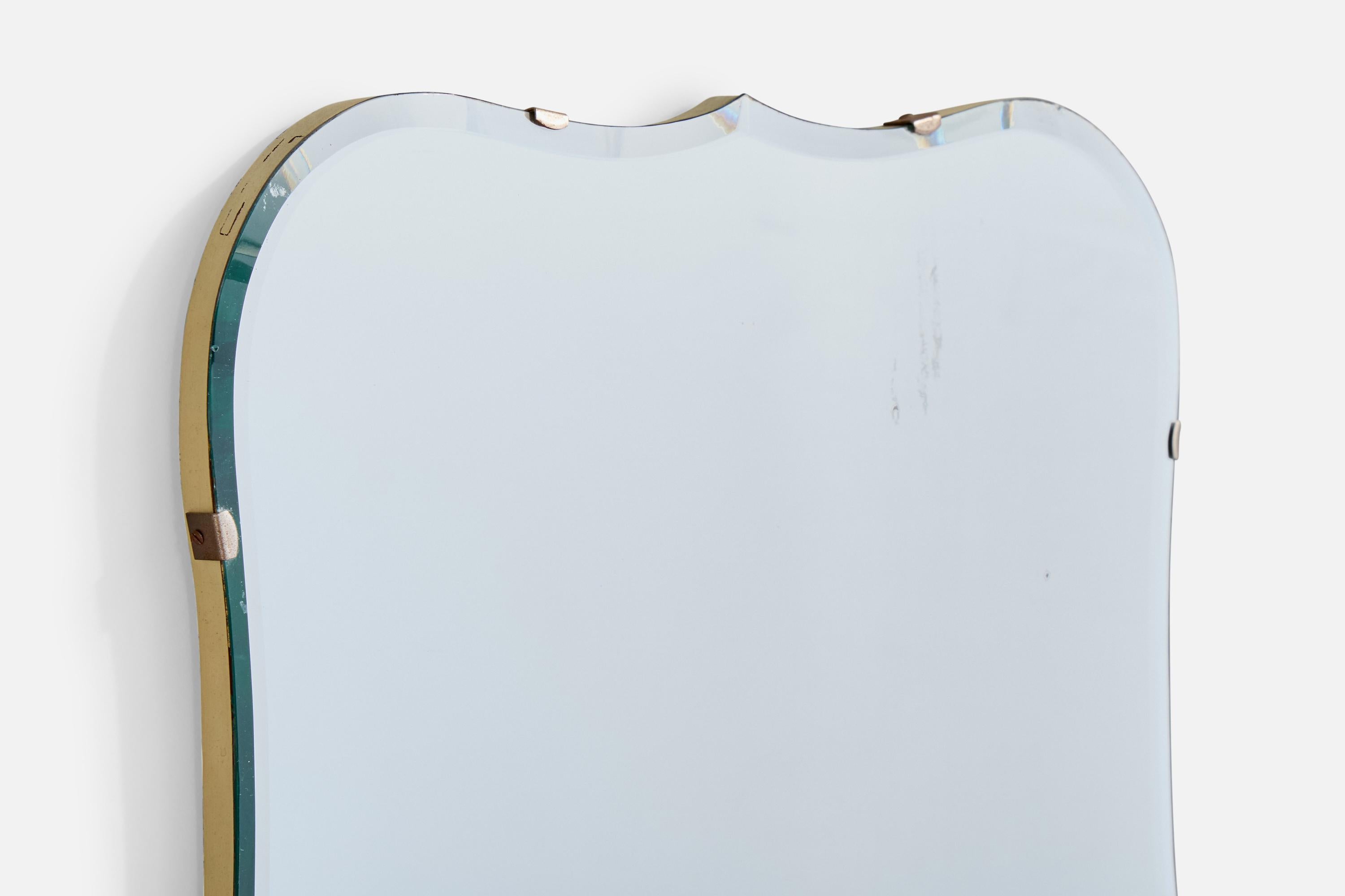 Swedish Designer, Wall Mirror, Wood, Metal, Sweden, 1940s In Good Condition For Sale In High Point, NC