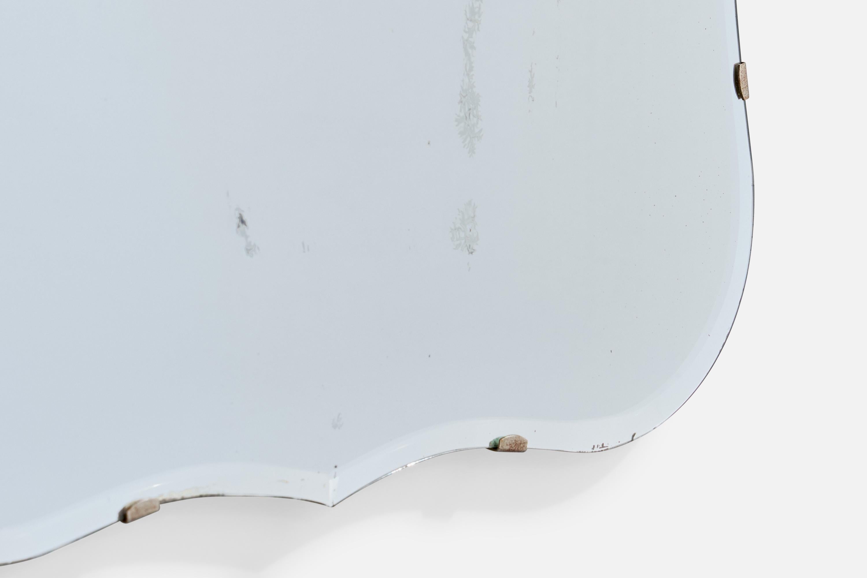 Swedish Designer, Wall Mirror, Wood, Metal, Sweden, 1940s For Sale 2