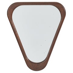 Schwedischer Designer, Wandspiegel, Holz, Spiegelglas, Schweden, 1950er Jahre