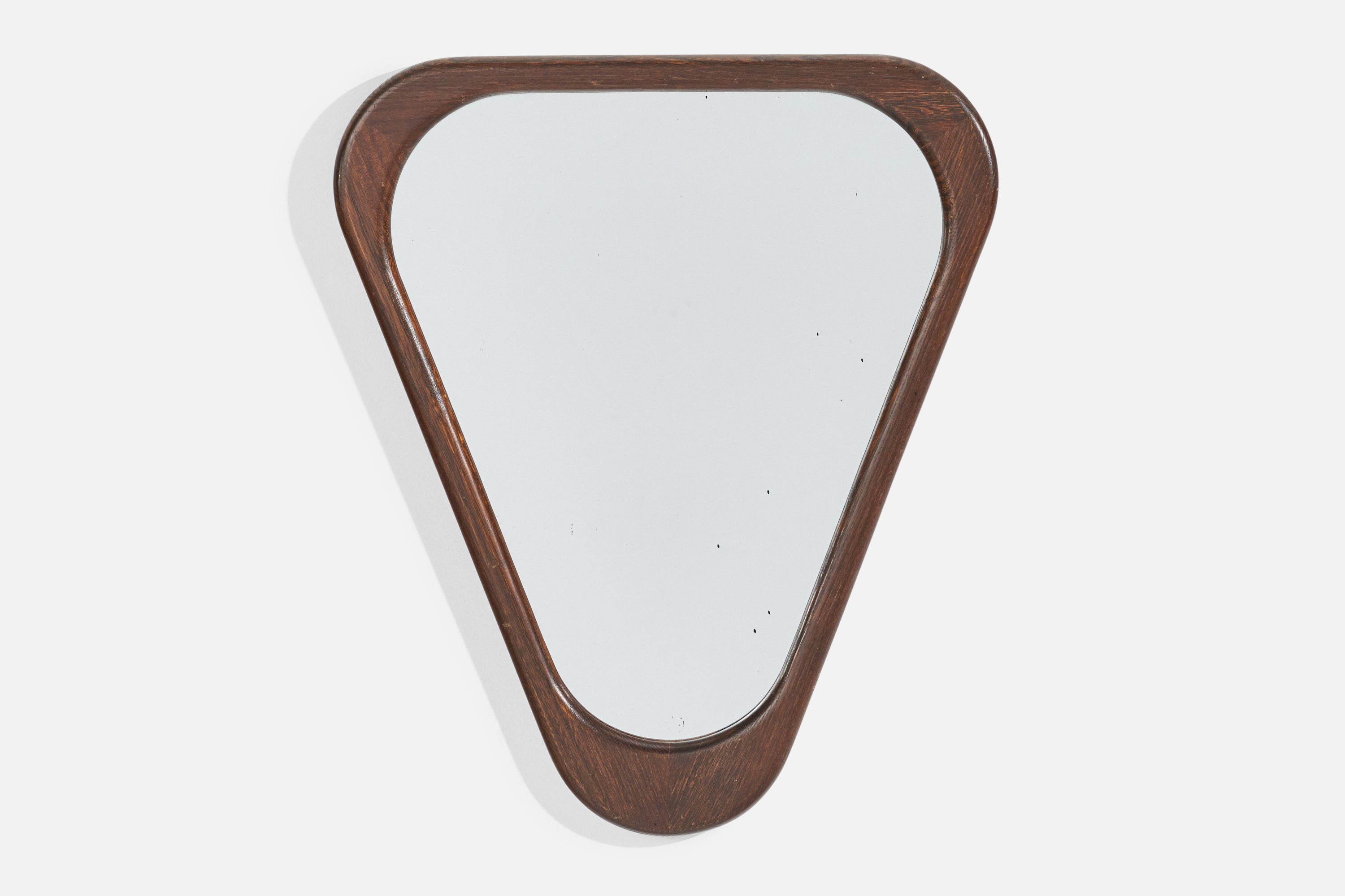 Swedish Designer, Wall Mirror, Wood, Mirror Glass, Sweden, 1950s