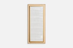Swedish Designer, Wall Mirror, Wood, Raffia, Sweden, 1950s