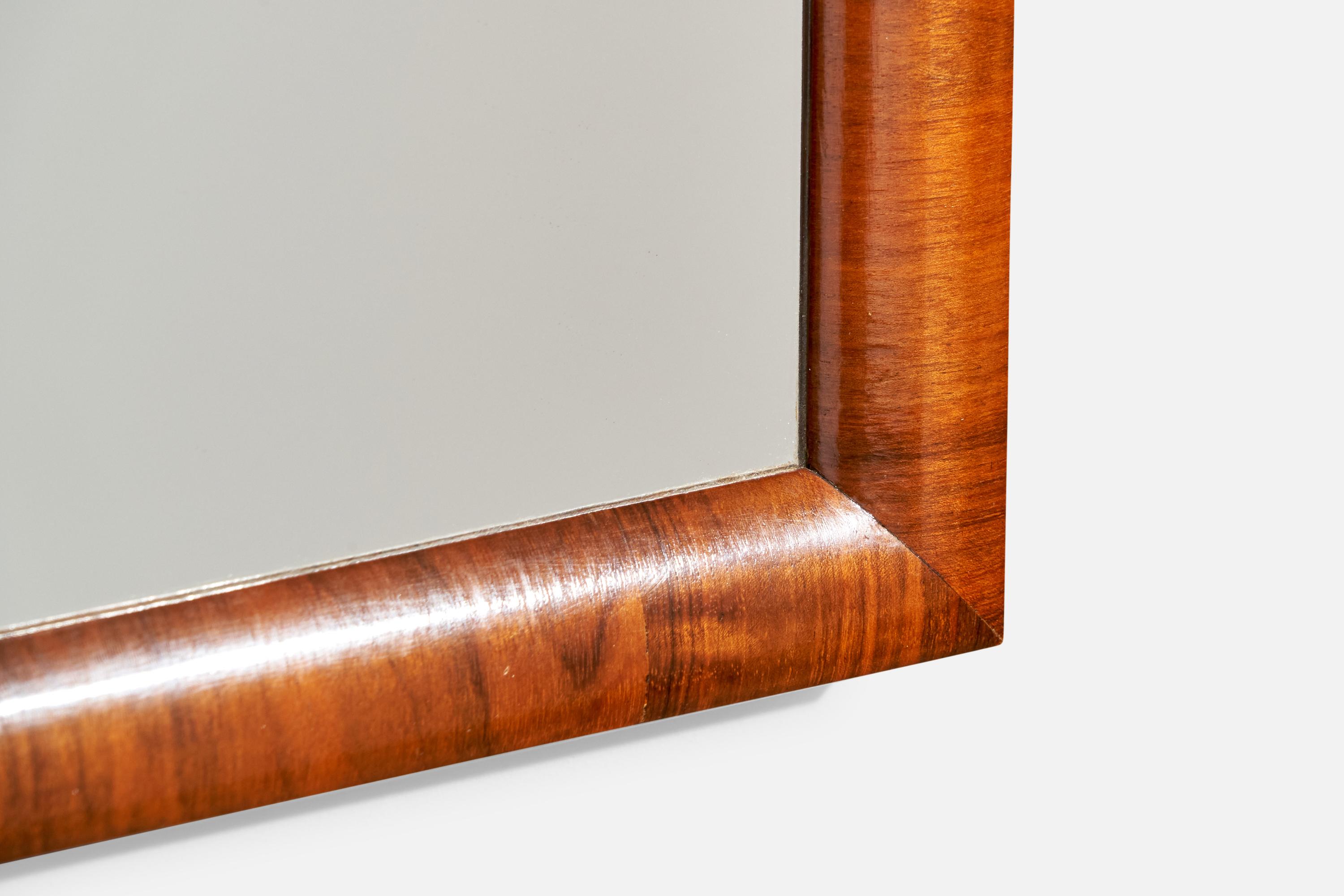 Designer suédois, miroir mural, bois, Suède, années 1930 en vente 1