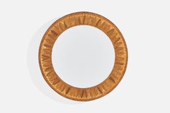 Vintage Swedish Designer, Wall Mirror, Wood, Sweden, 1940s