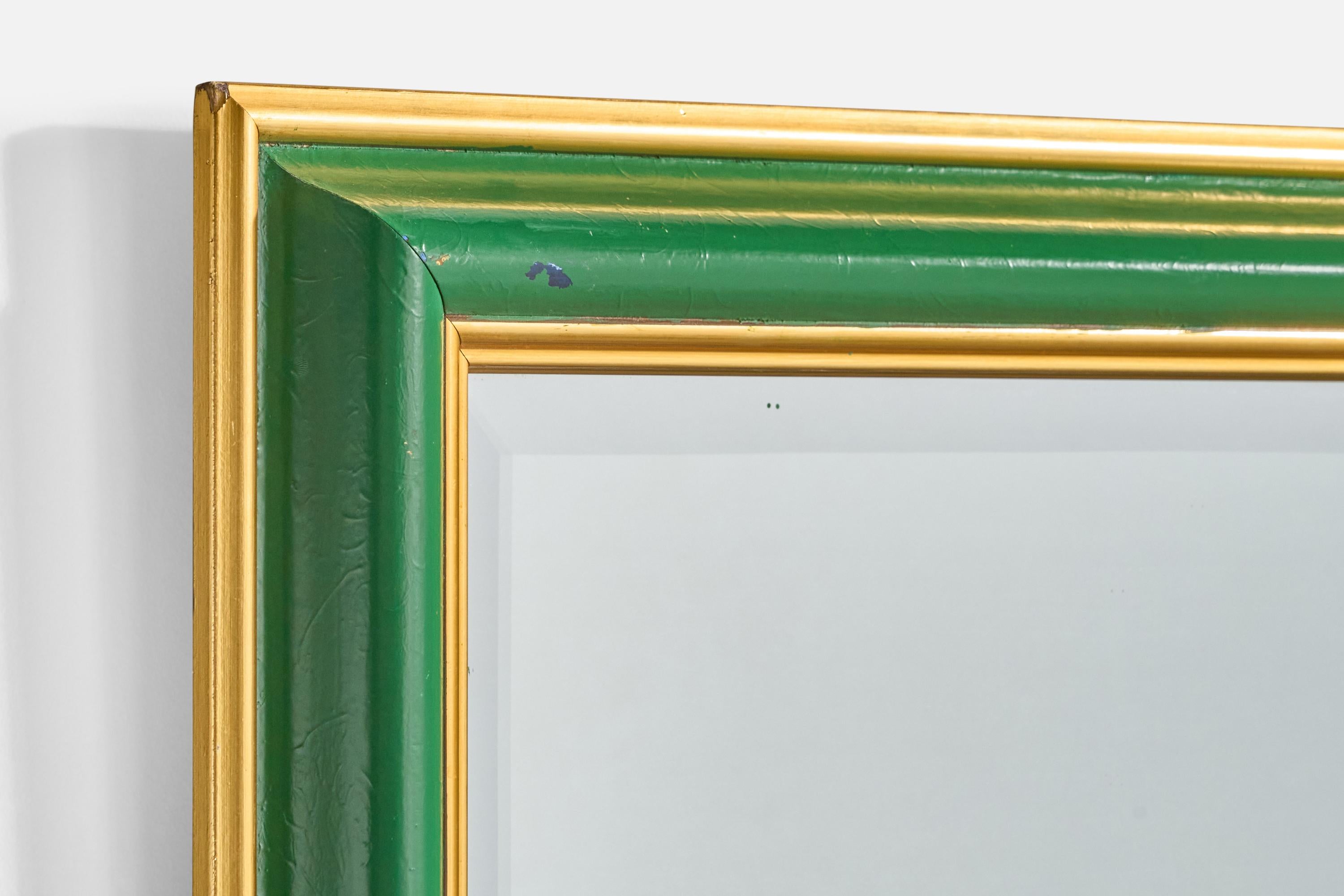 Mid-20th Century Swedish Designer, Wall Mirror, Wood, Sweden, 1950s For Sale