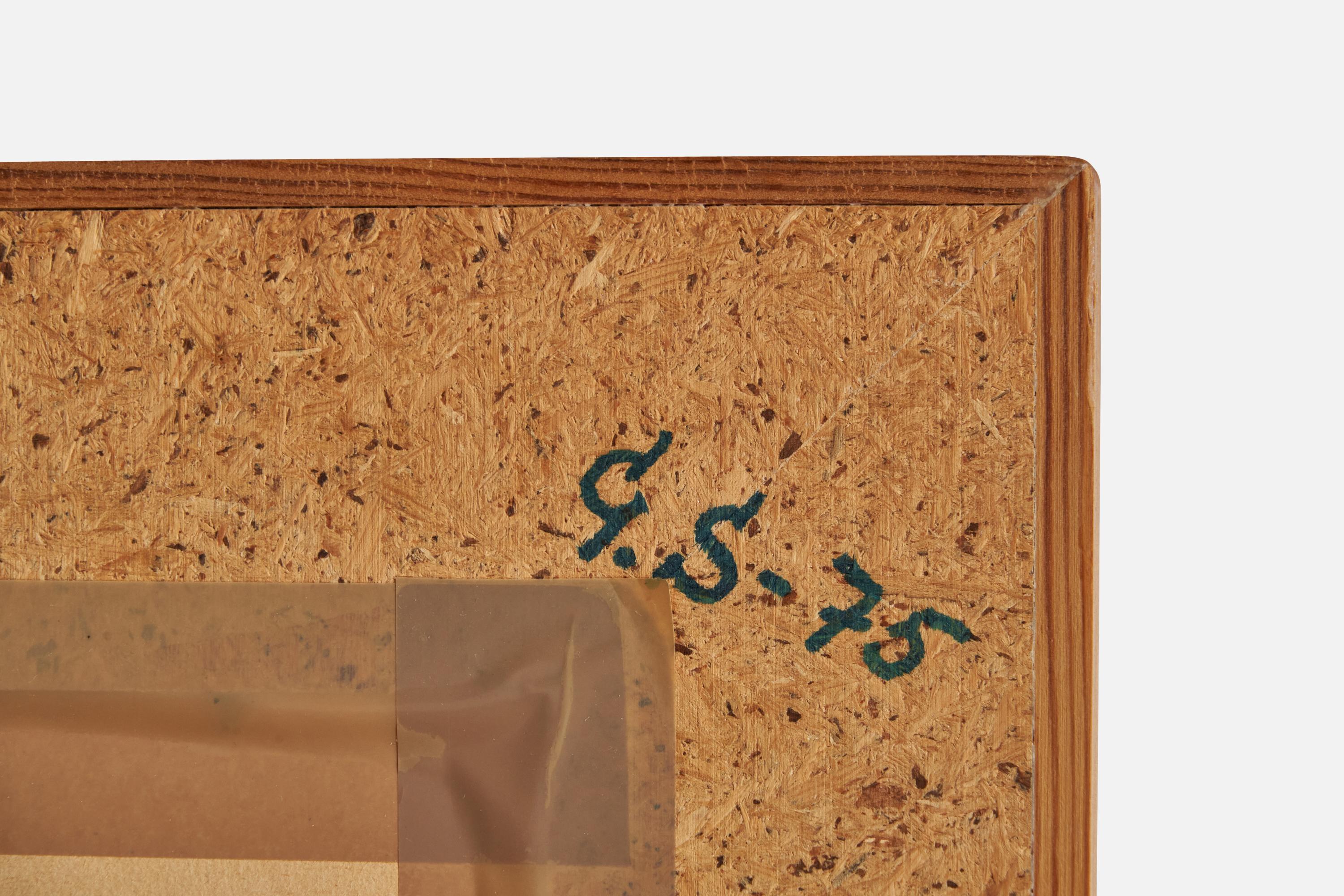 Designer suédois, miroir mural, bois, Suède, 1975 en vente 2