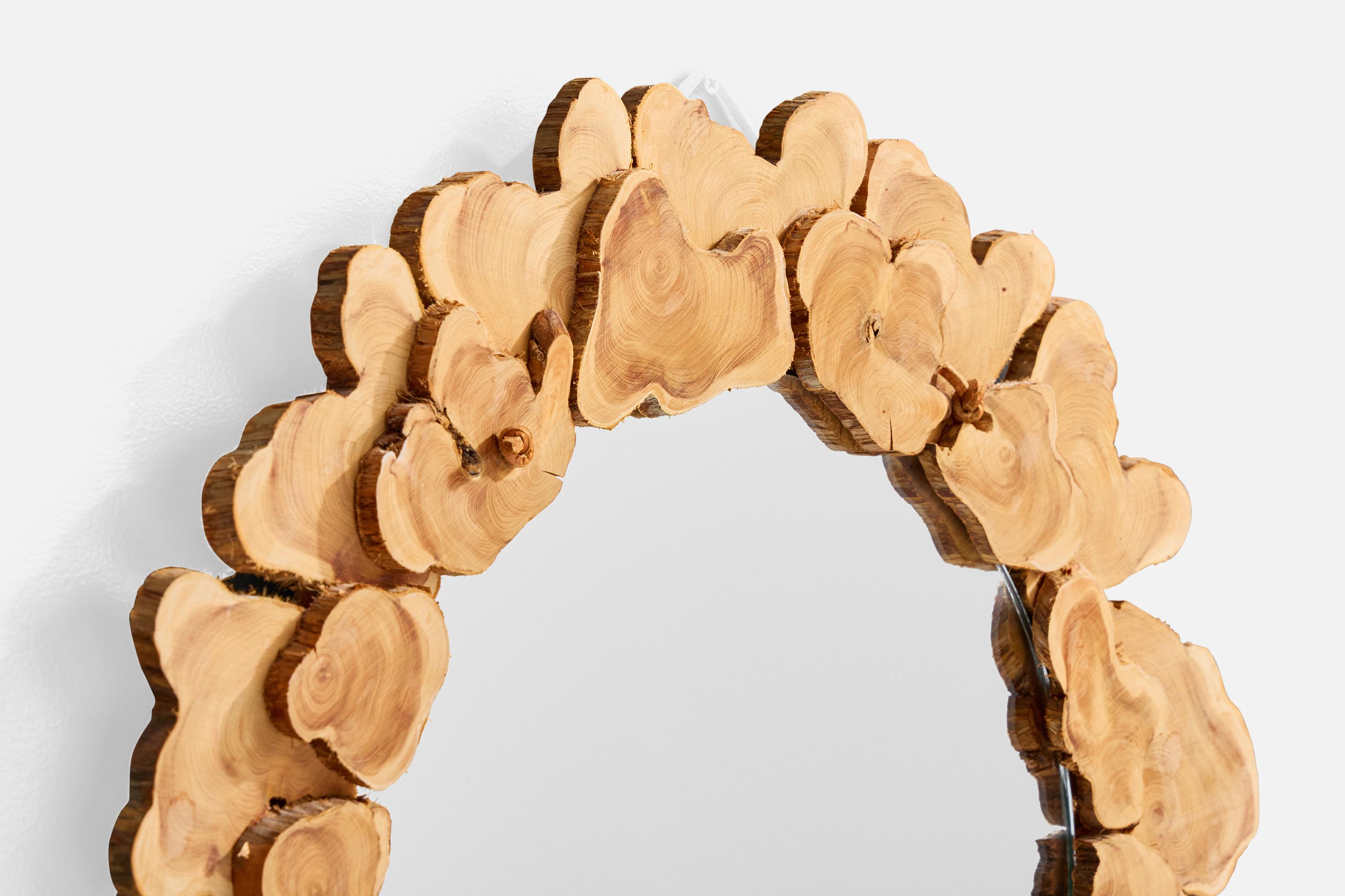 Swedish Designer, Wall Mirror, Wood, Sweden, 1985 In Good Condition For Sale In High Point, NC