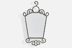 Swedish Designer, Wall Mirror, Wrought Iron, Sweden, 1970s