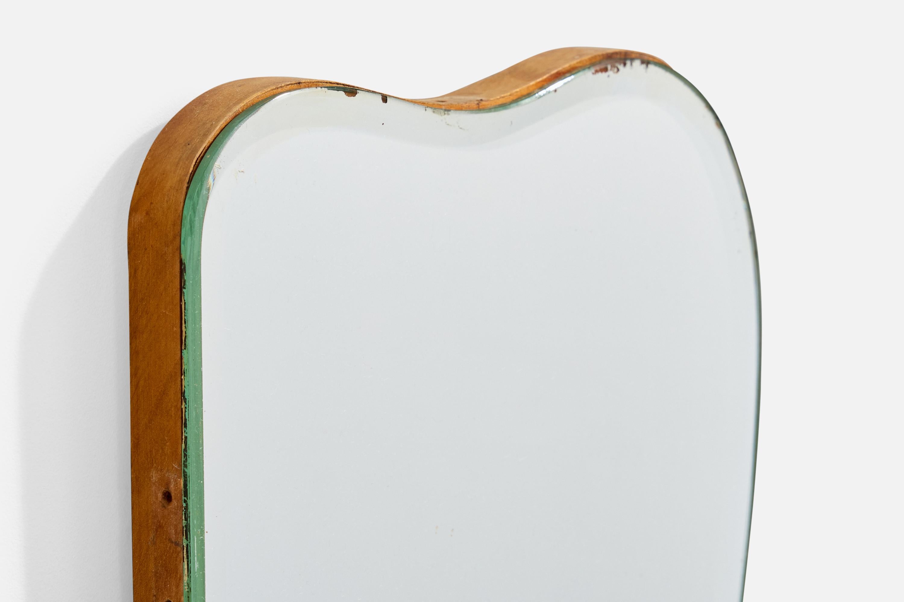 Designer suédois, miroirs muraux, teck, laiton, Suède, années 1950 en vente 3