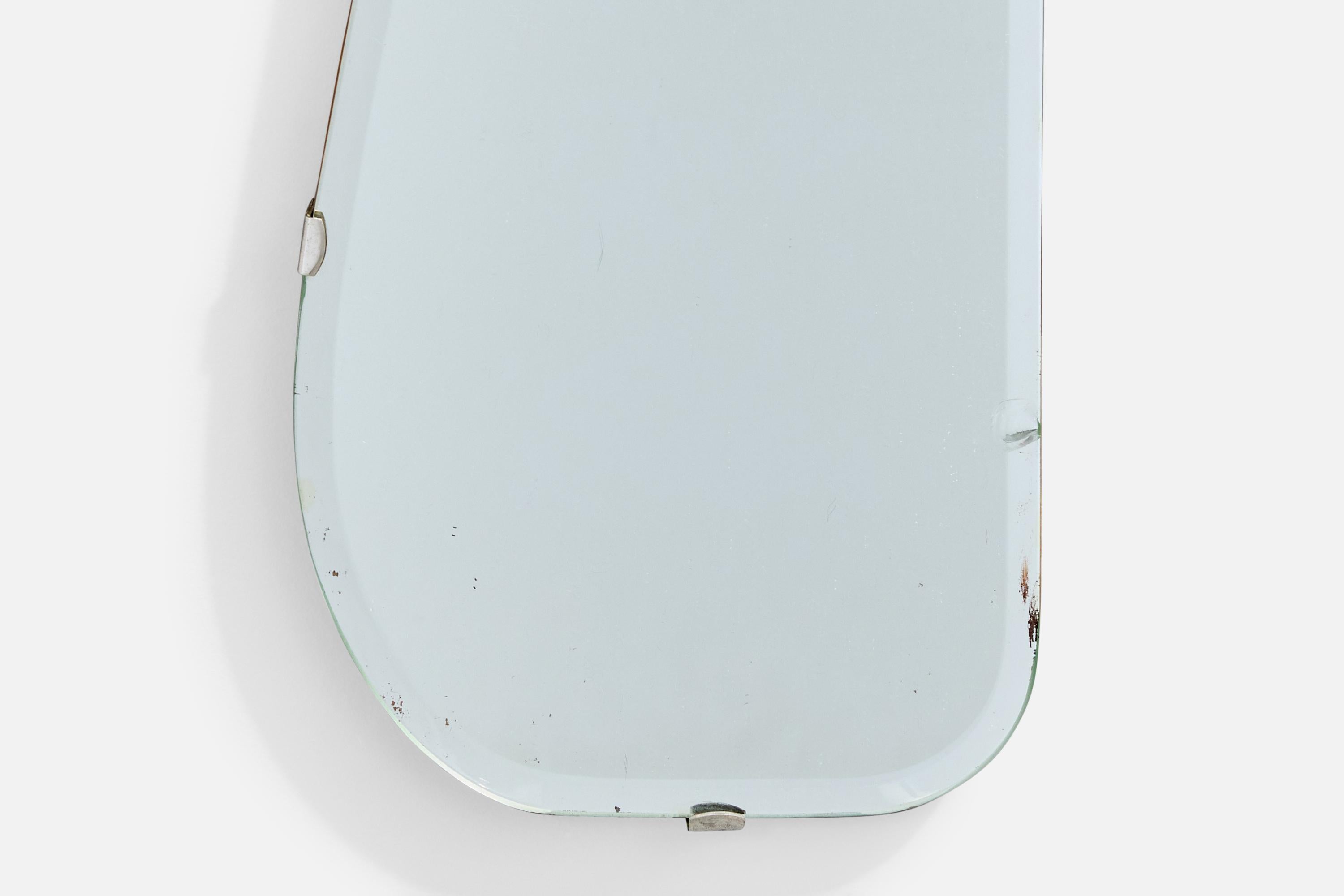 Laiton Designer suédois, miroirs muraux, teck, laiton, Suède, années 1950 en vente
