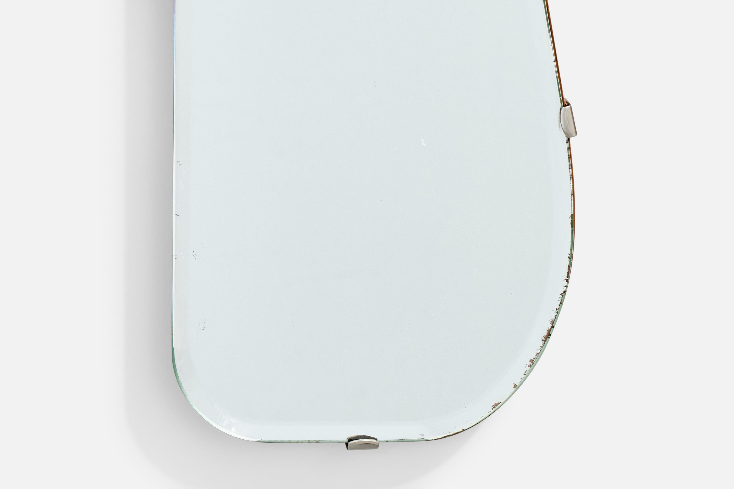 Designer suédois, miroirs muraux, teck, laiton, Suède, années 1950 en vente 2