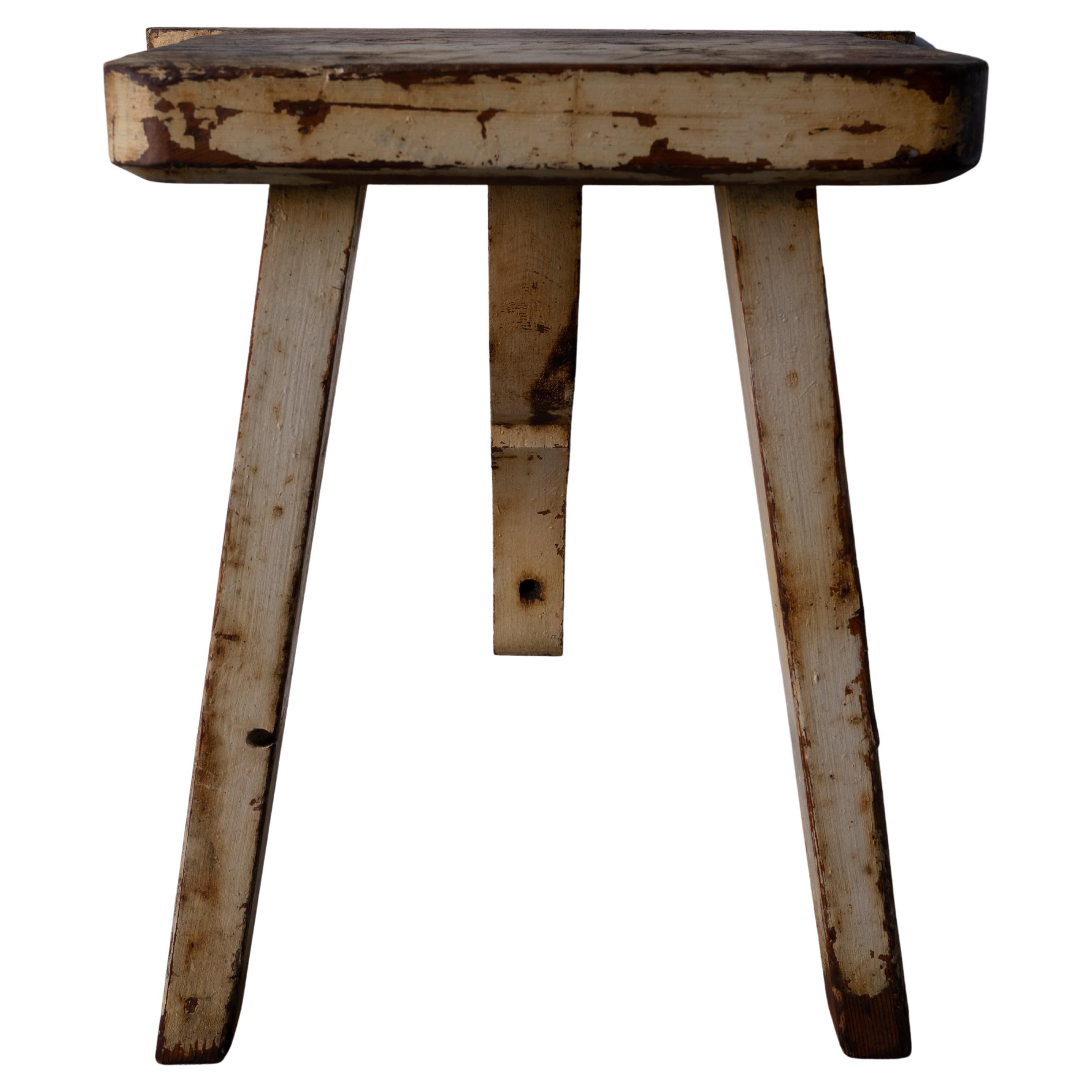 Swedish Designer, Wall Mounted Stool, Painted Wood, Sweden, Early 20th Century