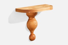 Swedish Designer, Wall Shelf, Pine, Sweden, 1970s