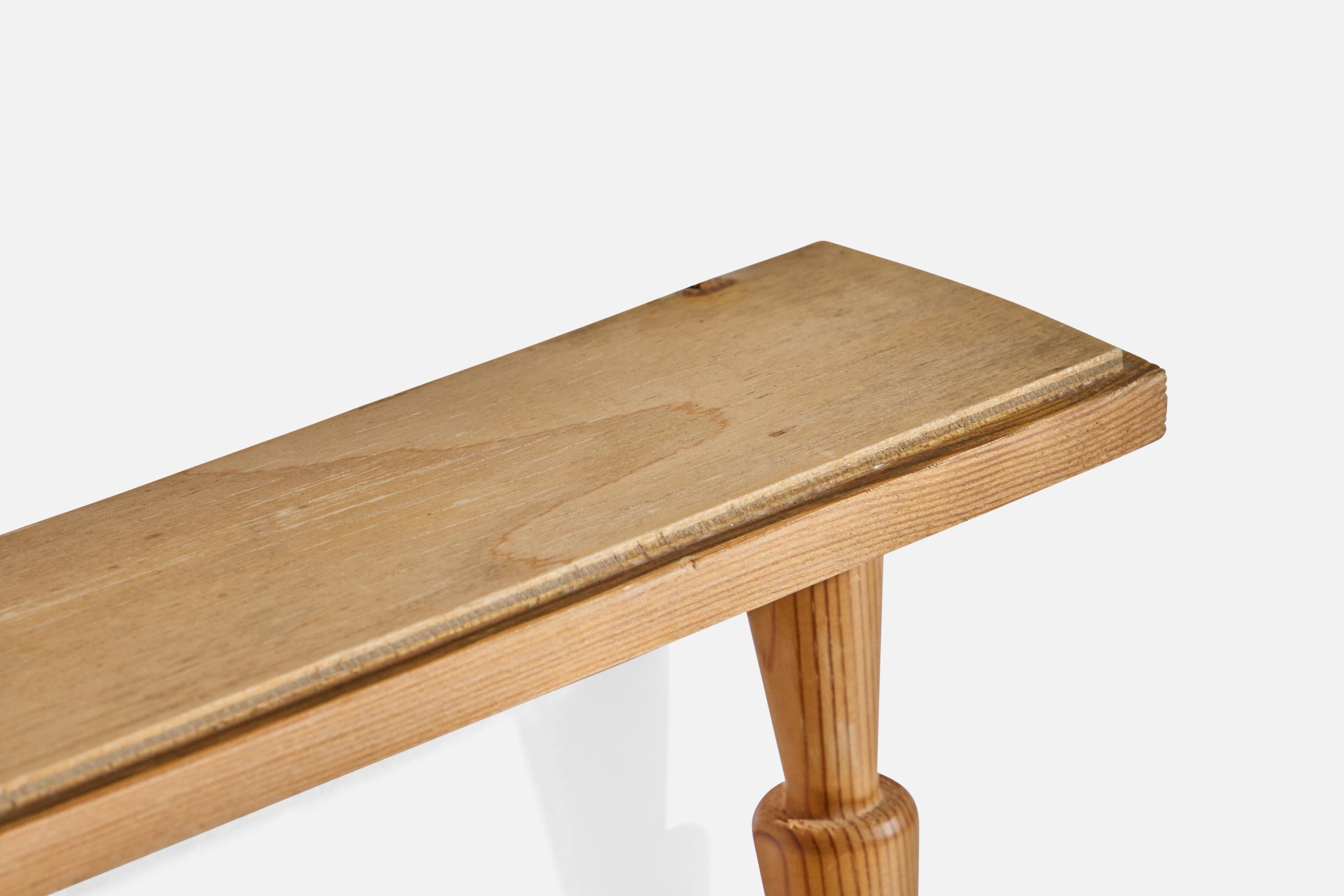 Late 20th Century Swedish Designer, Wall Shelf, Pine, Sweden, 1970s For Sale