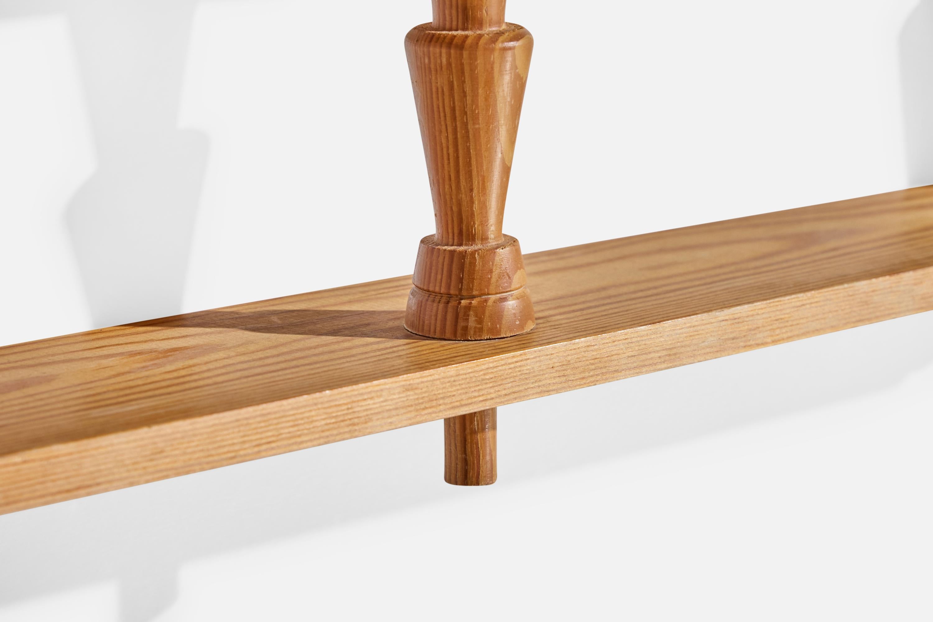 Swedish Designer, Wall Shelf, Pine, Sweden, 1970s For Sale 4