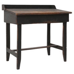 Antique Swedish Desk 19th Century in Black Original Paint