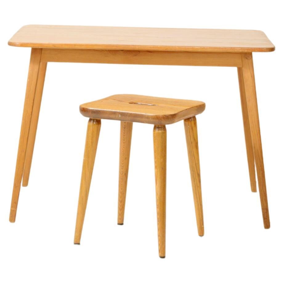 Swedish Desk and Stool by Göran Malmvall 1940s/'50s For Sale