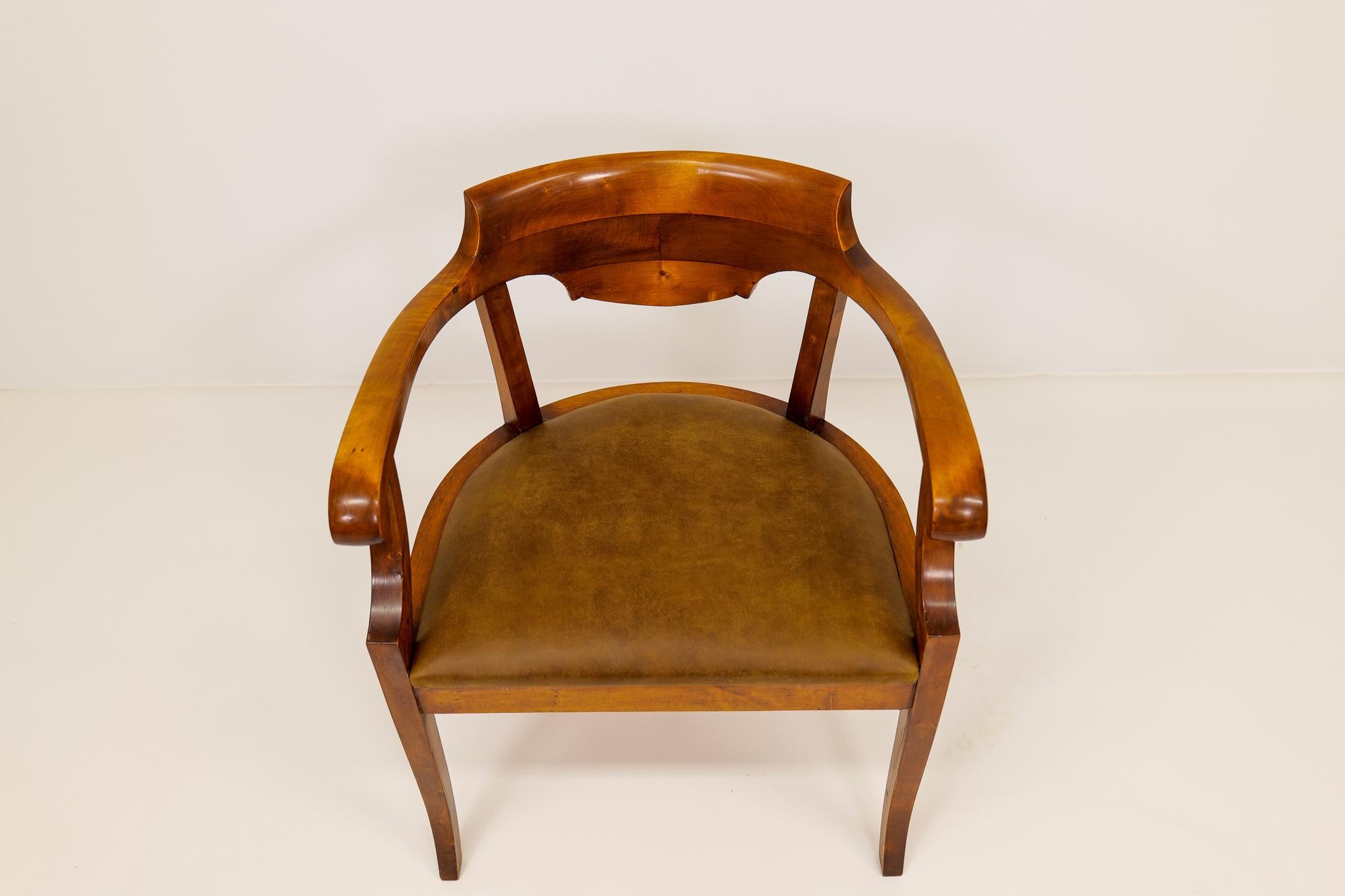Swedish Desk Chair Birch Lacquered Mahogany Brown Sweden 1920s For Sale 1