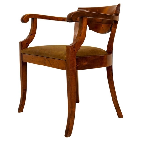 Swedish Desk Chair Birch Lacquered Mahogany Brown Sweden 1920s