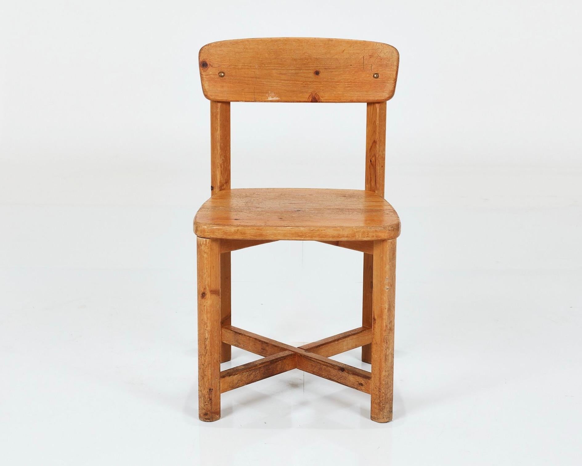 Mid-20th Century Swedish Dining Chairs in Pine, c1965 For Sale