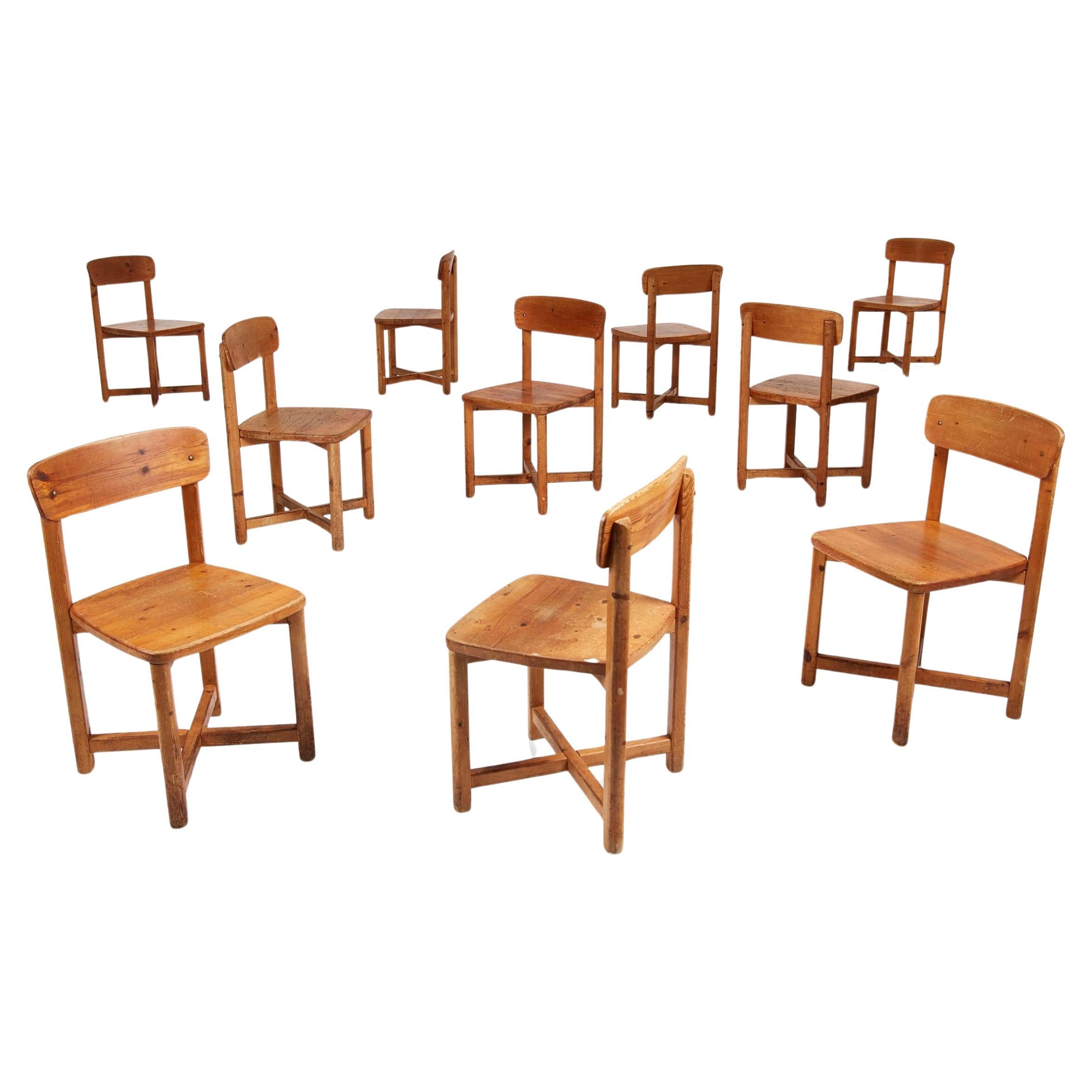Swedish Dining Chairs in Pine, c1965 For Sale
