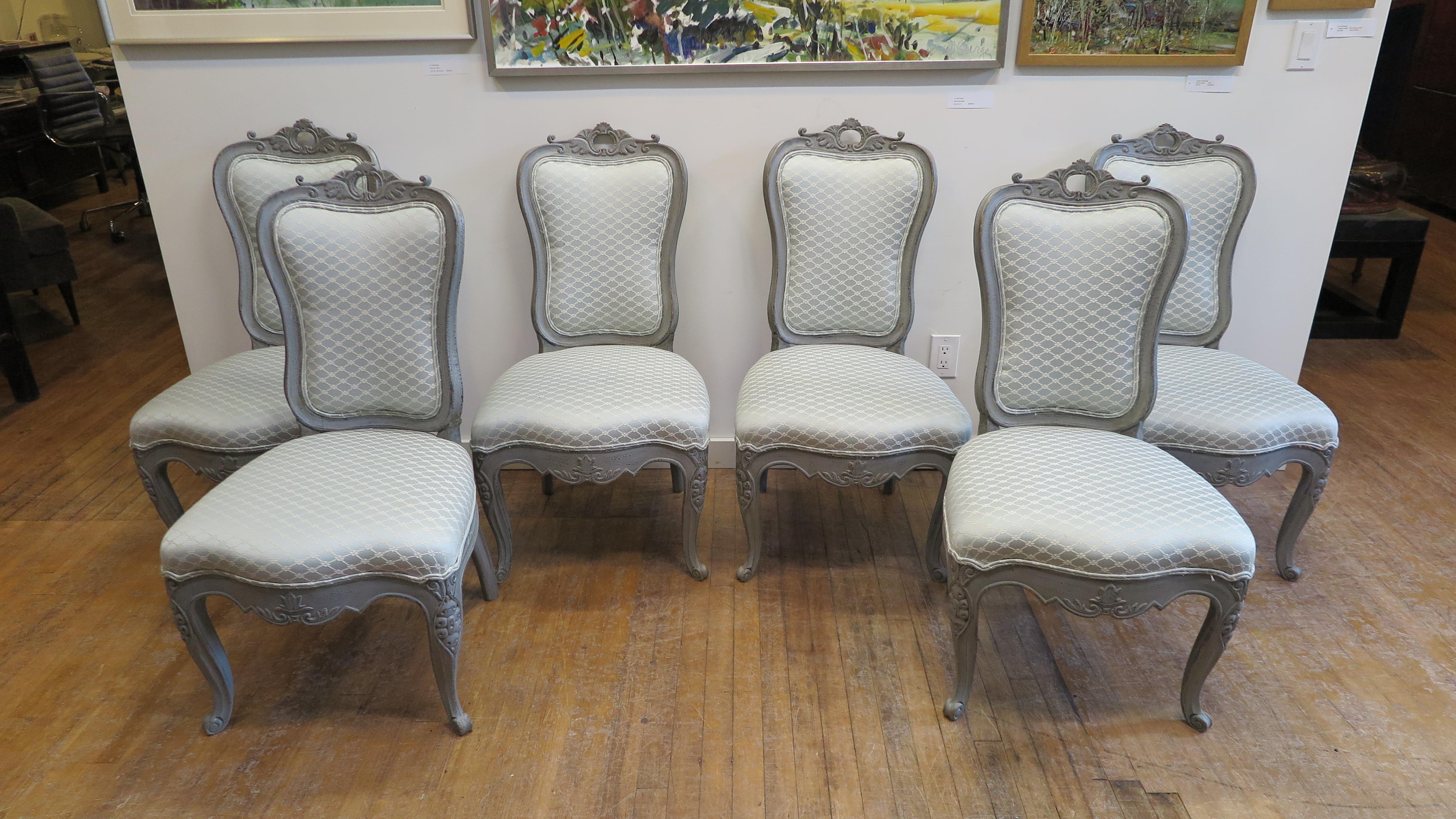 Gustavian Swedish Dining Chairs Set of Six