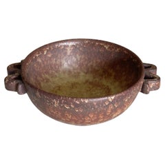 Antique Swedish Double Handled Bowl Attributed to Höganäs