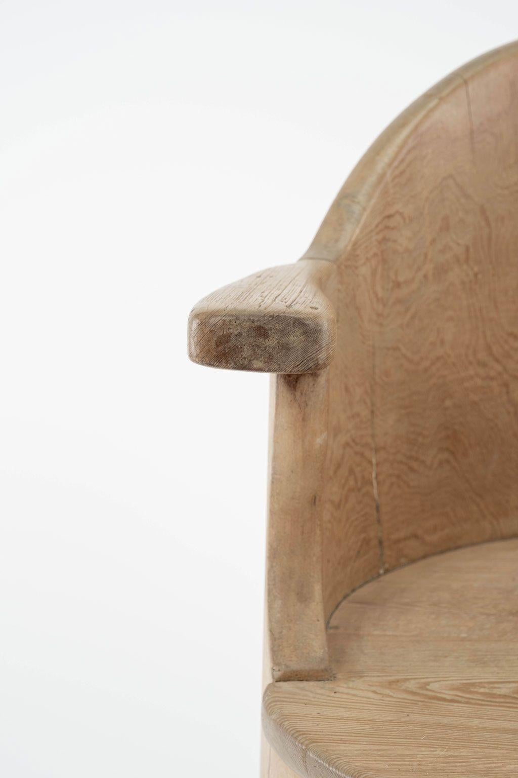 Hand-Carved Swedish Dug-Out Chair 'or Kubbestol'