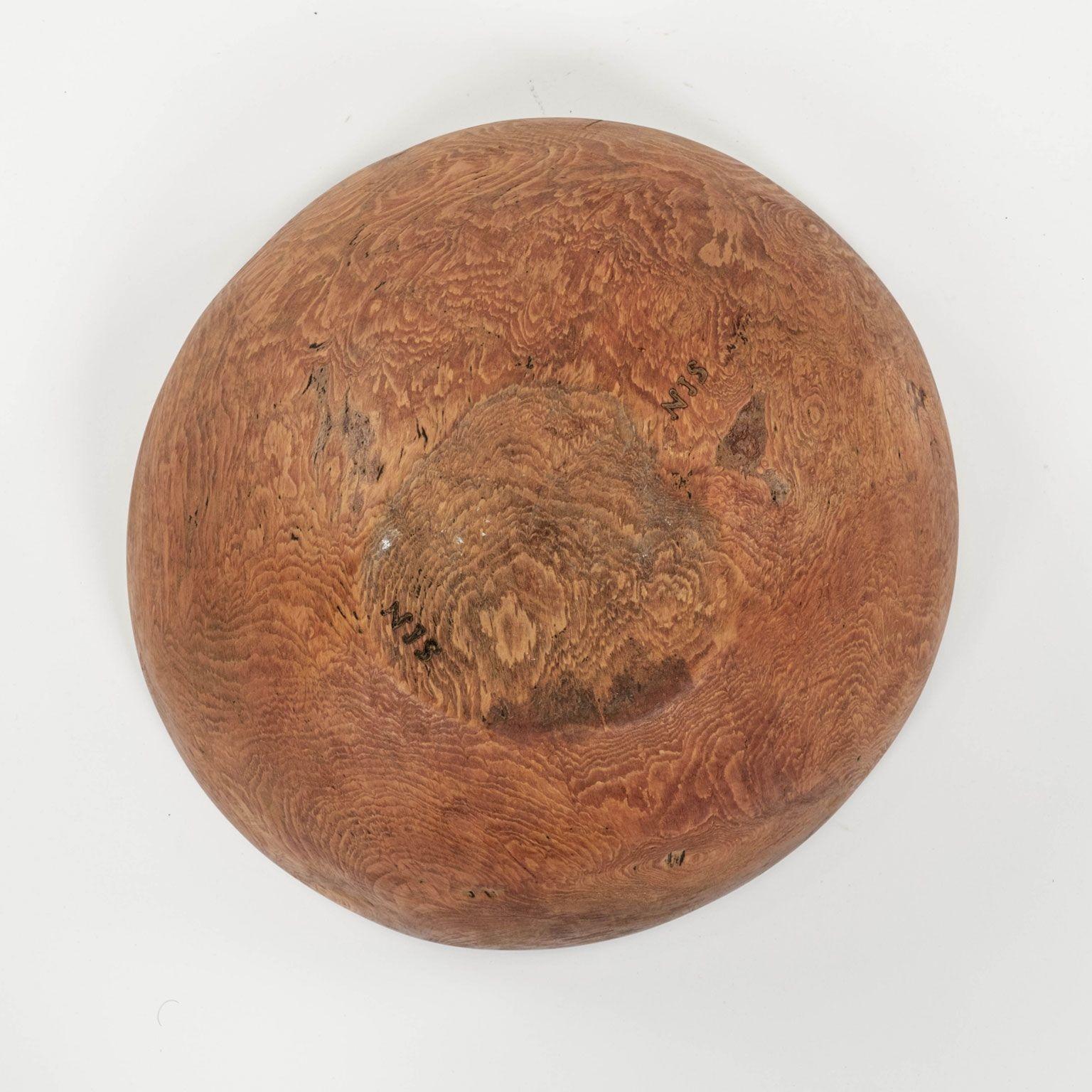 19th Century Swedish Dugout bowl Covered in remnants of Red Paint. For Sale