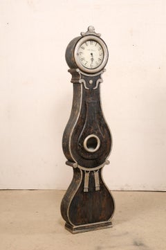 Swedish Early 19th C. Fryksdahl Floor Clock 'W/ Original Metal Face & Movement'