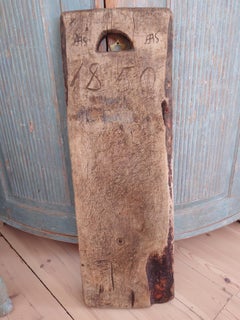Swedish Early 19th Century Folk Art Washboard in Pine, circa 1850 signed AAS
