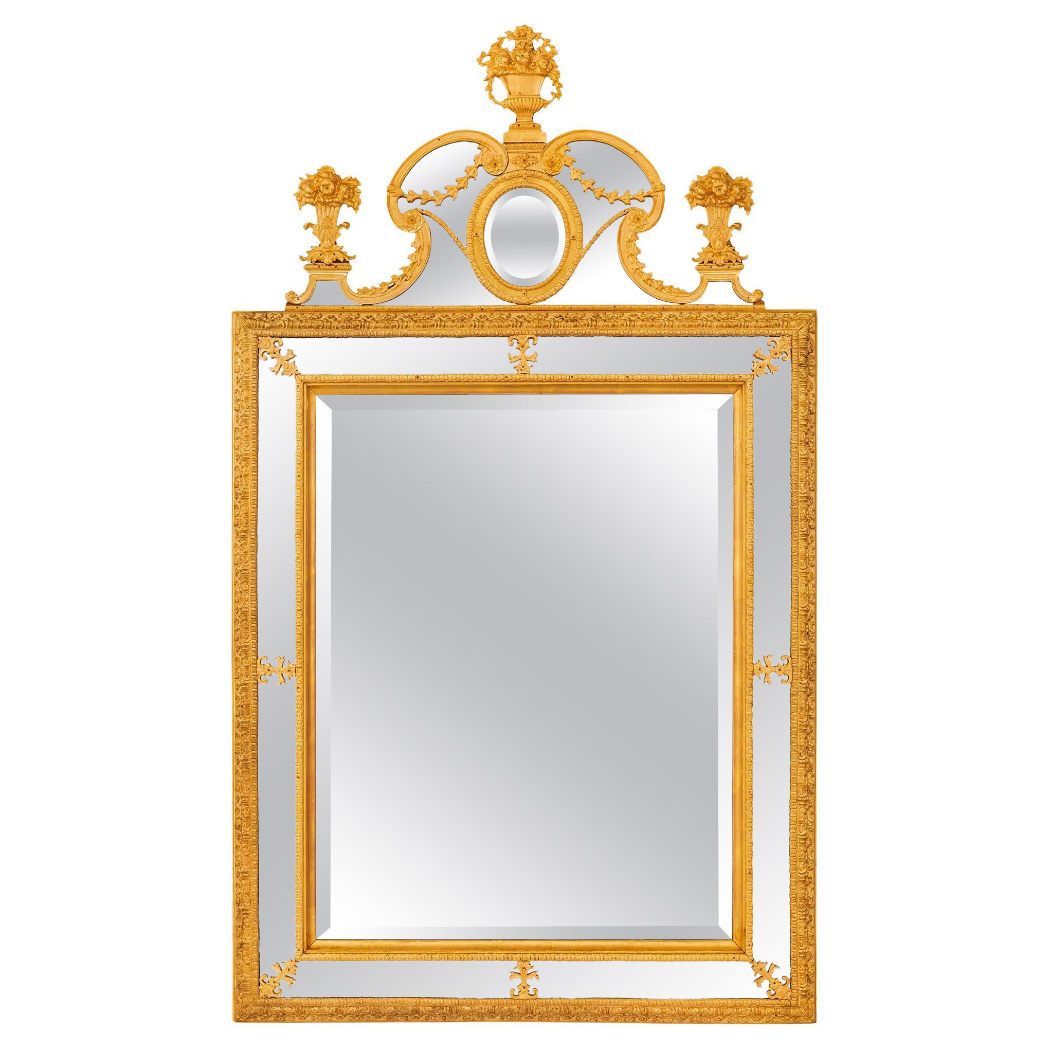Espejo neoclásico sueco de principios del siglo XIX st. Espejo de ormolu