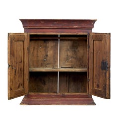 Swedish early 19th century painted pine wall cupboard