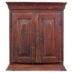 Used Swedish early 19th century painted pine wall cupboard