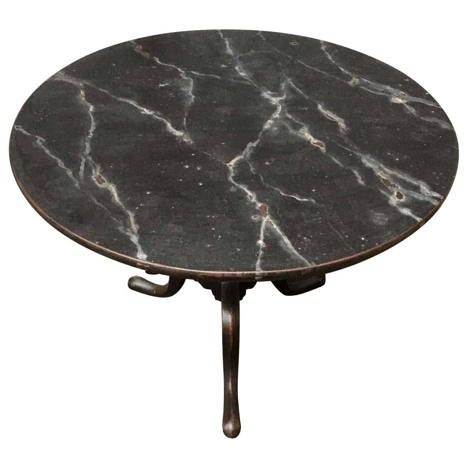 Swedish Early 19th Century Scandinavia Faux Marble Gustavian Tilt-Top Table, Sweden